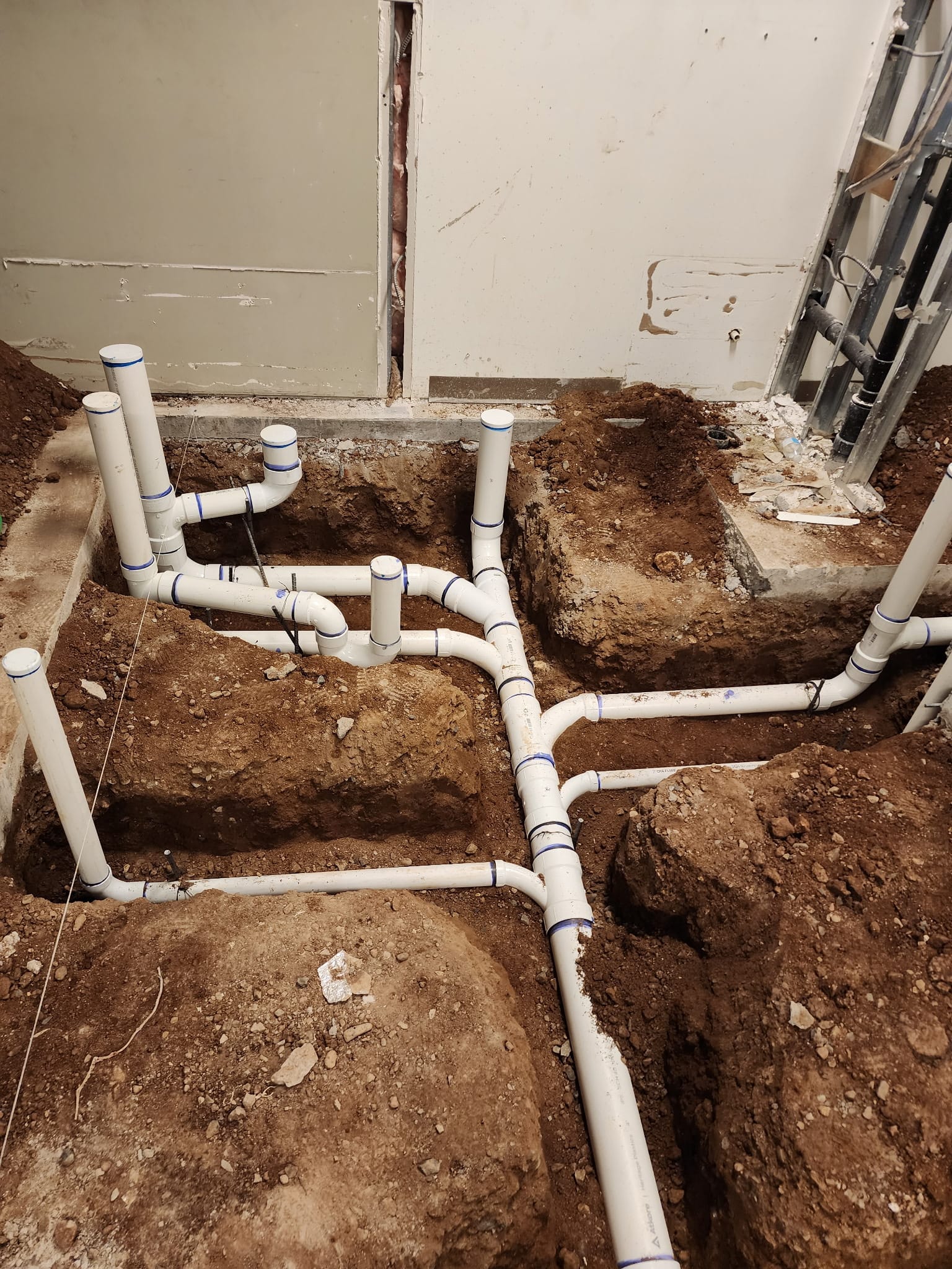 Under-slab drain and repipe rough-in by Alpha-Plumbing Services in Goodyear AZ